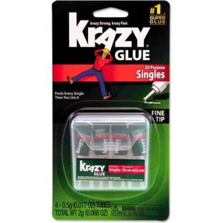 ELMERS Krazy® Glue Single-Use Tubes w/Storage Case, 4/Pack KG58248SN